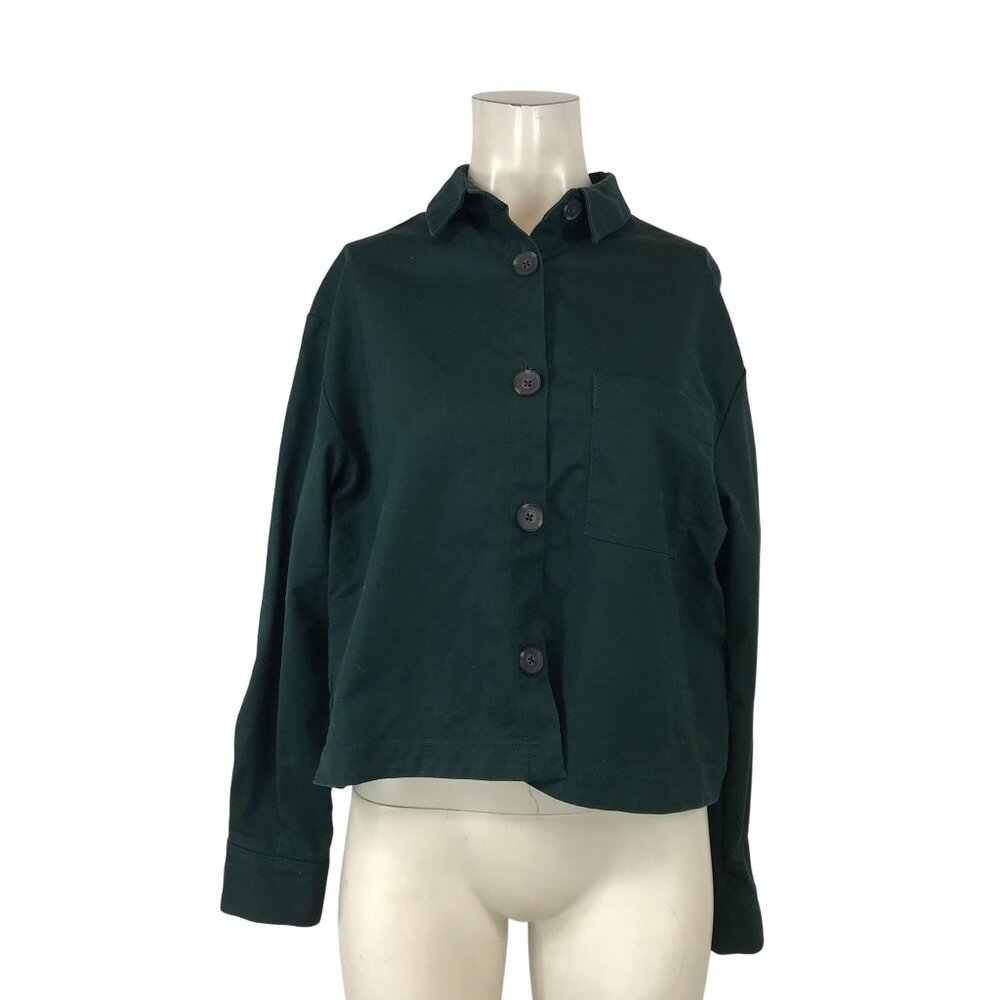 Everlane Dark Green Button-Up Top